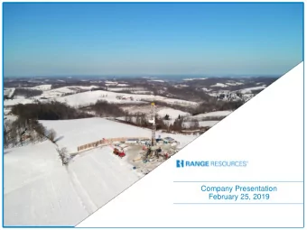 Company Presentation January 2018  Company Presentation  February 25, 2019  Forward Looking