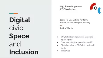 Digital  Leave No One Behind Platform  Virtual session on Digital Security  civic  ---  24th of