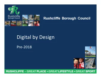 Digital by Design  Pre-2018  Digital by Design Pre- 2018 Web update  2015/16 delivery of Get