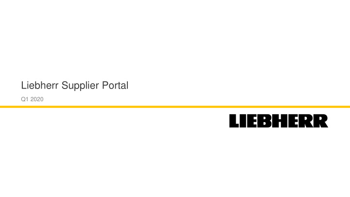 liebherr supplier portal