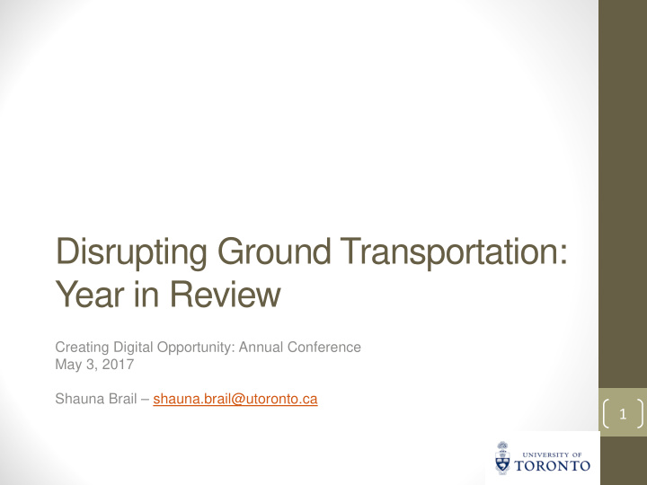 disrupting ground transportation year in review