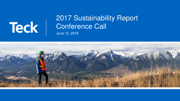 2017 sustainability report conference call