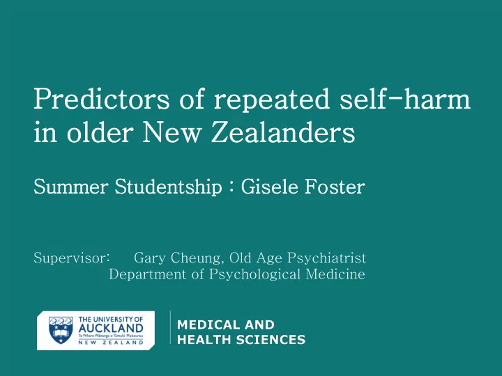 in in older new zealanders