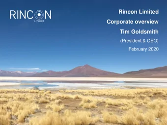 Presentation title here  Corporate overview  Presenter name  date  Tim Goldsmith  (President &amp;