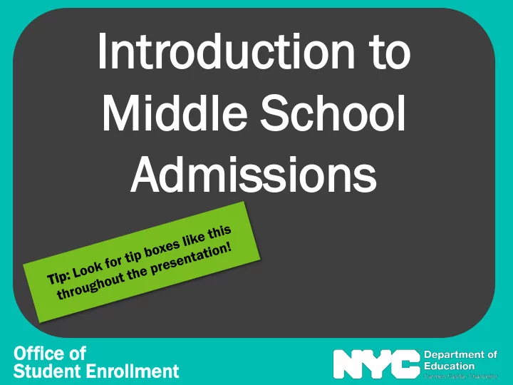mi middl ddle e sch school ool admi dmissions ssions