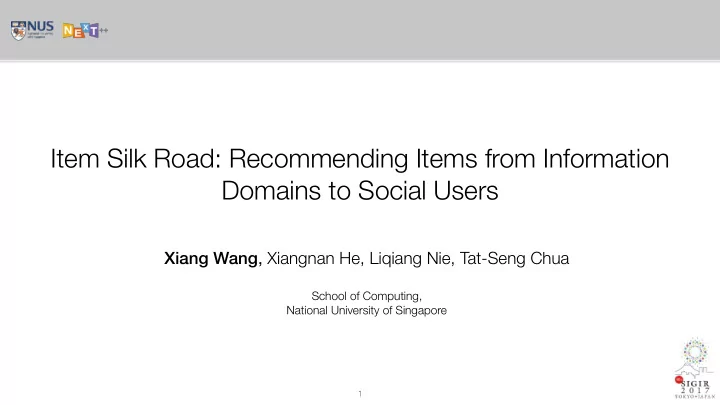 item silk road recommending items from information