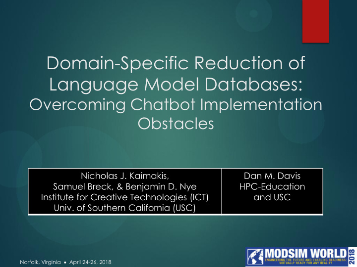 domain specific reduction of language model databases