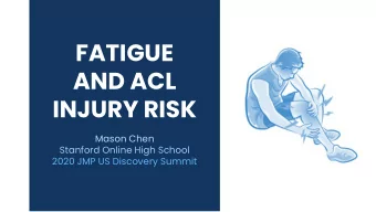 FATIGUE  AND ACL  INJURY RISK  Mason Chen  Stanford Online High School  2020 JMP US Discovery