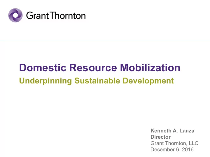domestic resource mobilization