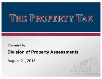Division of Property Assessments  August 21, 2018  Division of Property Assessments  Jaclyn