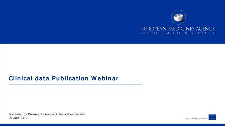 clinical data publication w ebinar