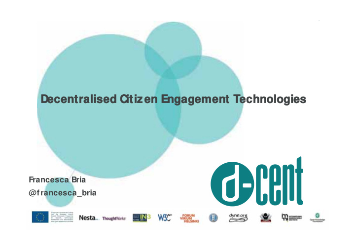 decentralised c itizen engagement technologies