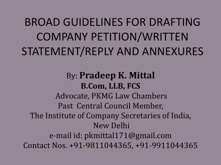 broad guidelines for drafting
