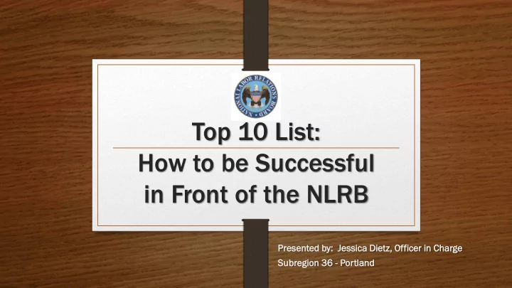 in front of the nlrb