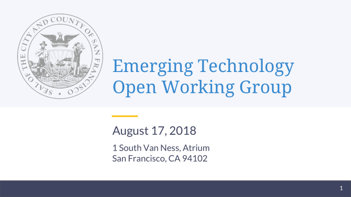 emerging technology open working group