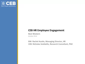CEB HR Employee Engagement  Best Western (October 2016)  BW: Rachel Aus9n, Managing Director, HR