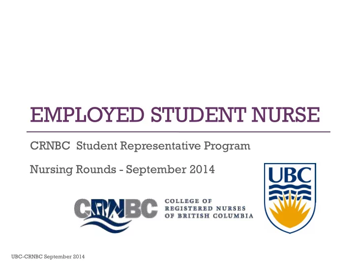 employed student nurse