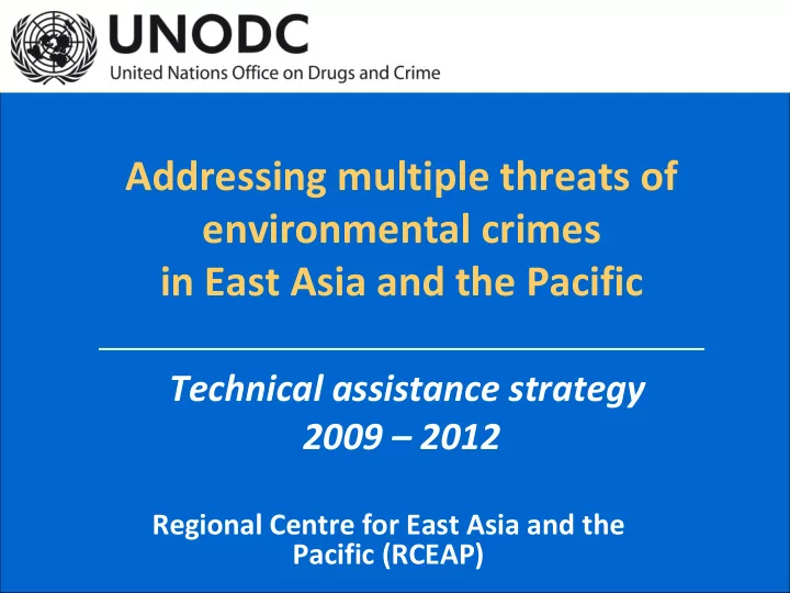 addressing multiple threats of environmental crimes in