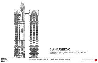 111-115 BROADWAY  THAMES STREET IMPROVEMENTS  LANDMARKS PRESERVATION COMMITTEE PRESENTATION