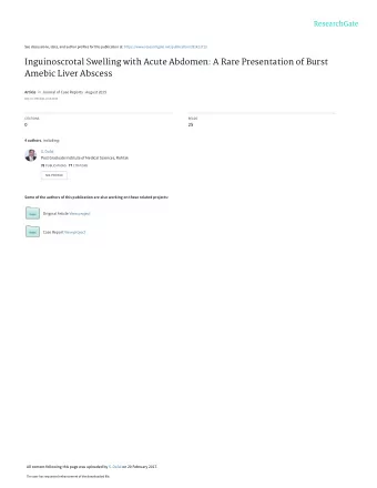 Inguinoscrotal Swelling with Acute Abdomen: A Rare Presentation of Burst  Amebic Liver Abscess