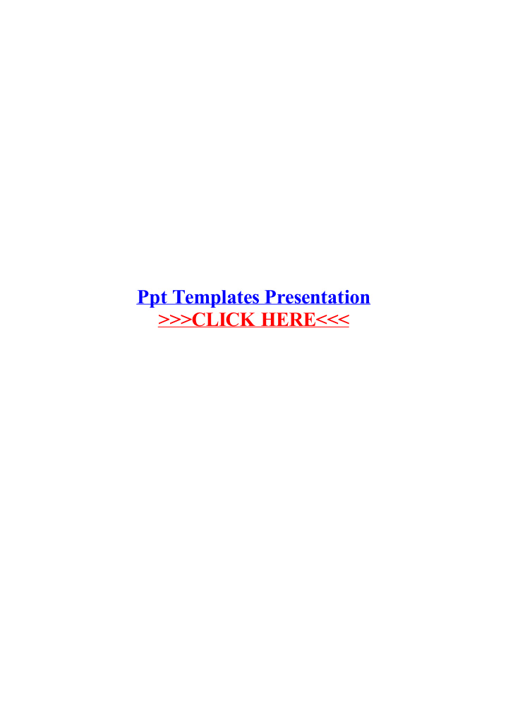 ppt templates presentation