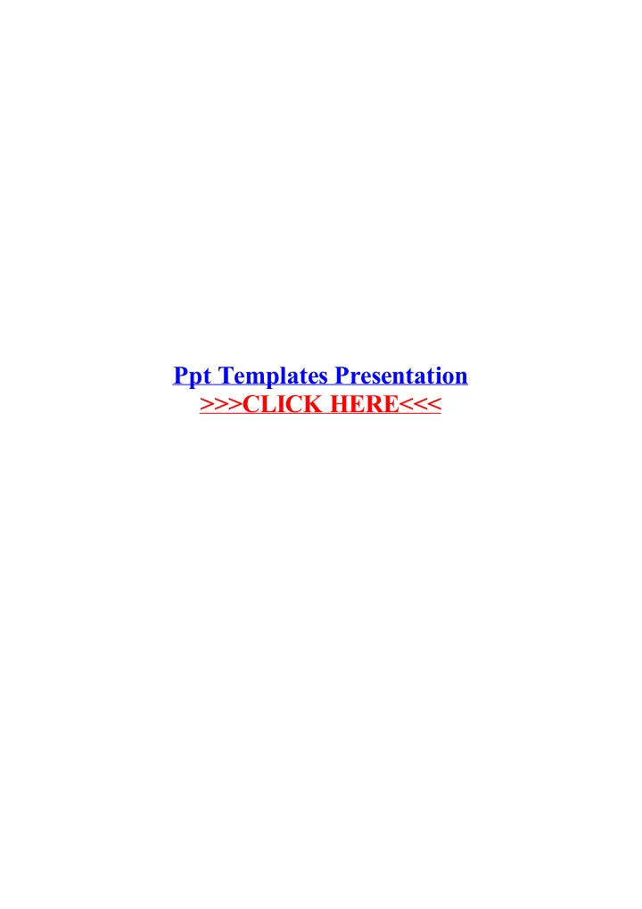 ppt templates presentation