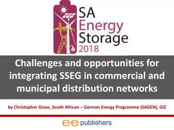 integrating SSEG in commercial and  municipal distribution networks by Christopher Gross, South