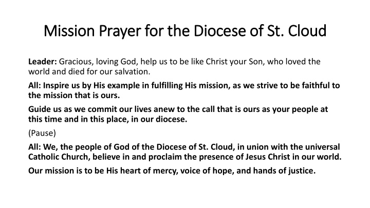 mission prayer for the diocese of f st cloud