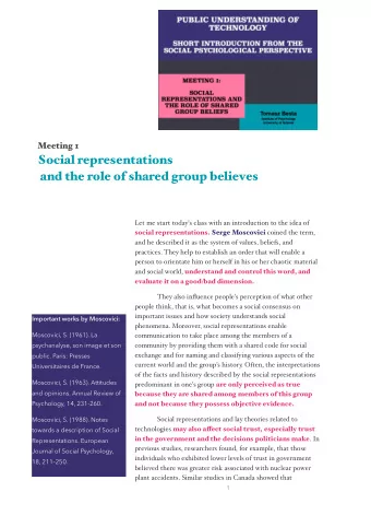 Social representations  and the role of shared group believes  Let me start today's class with an
