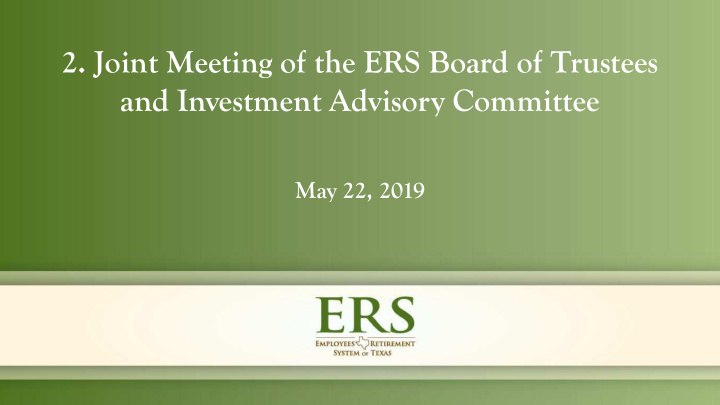 and investment advisory committee