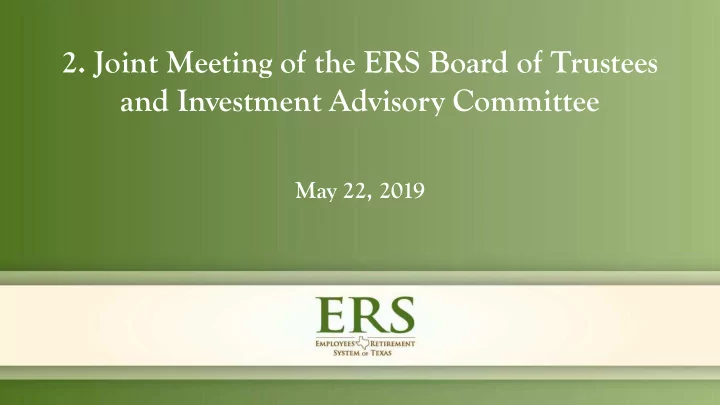 and investment advisory committee