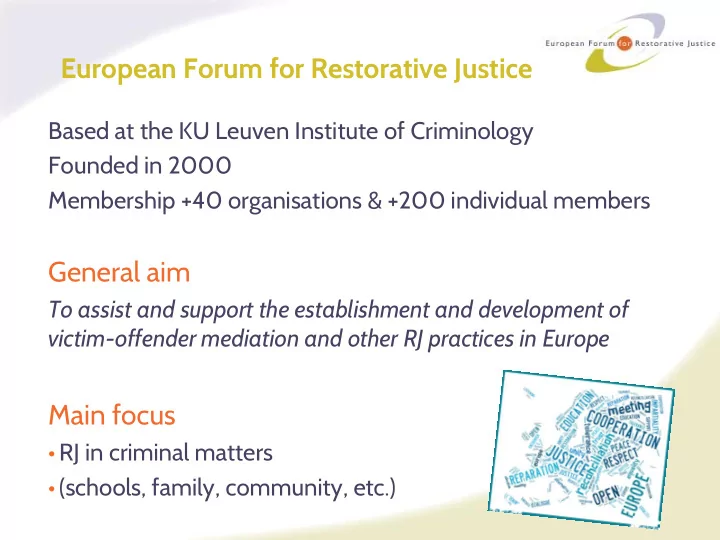 european forum for restorative justice