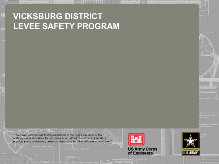 vicksburg district levee safety program