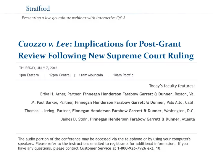 cuozzo v lee implications for post grant review following