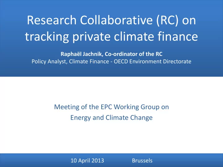 tracking private climate finance