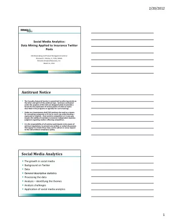 Antitrust Notice  The Casualty Actuarial Society is committed to adhering strictly to the letter