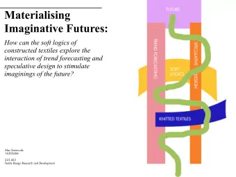 Materialising Imaginative Futures:  How can the soft logics of  constructed textiles explore the