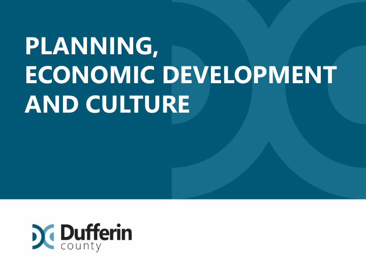 planning economic development and culture