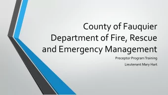 County of Fauquier  Department of Fire, Rescue  and Emergency Management  Preceptor Program