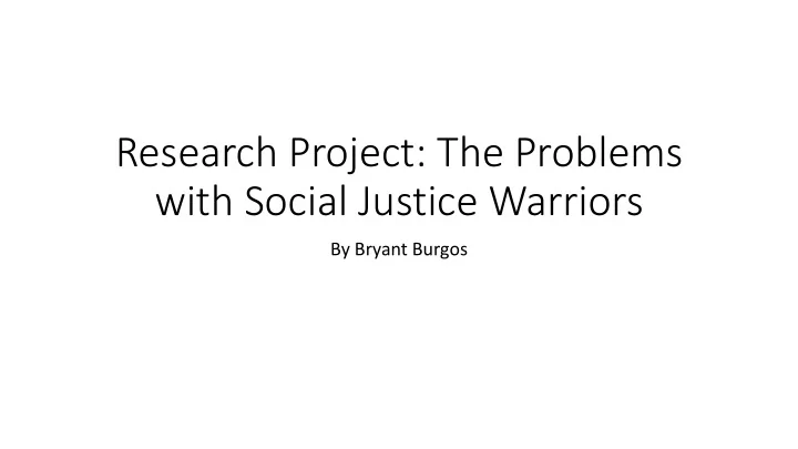 research project the problems