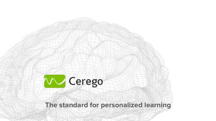 the standard for personalized learning we focus on the