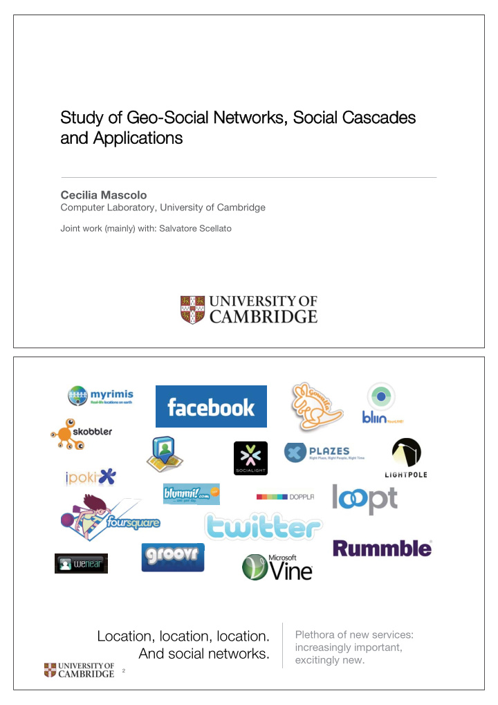 study of geo social networks social cascades and