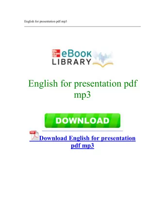 English for presentation pdf mp3  Download English for presentation  pdf mp3  Intel PRO1000 LAN