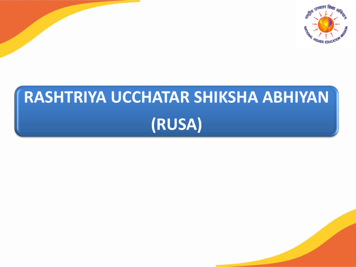 rashtriya ucchatar shiksha abhiyan rusa institutional