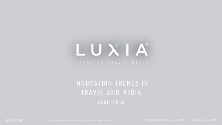 innovation trends in travel and media april 2016