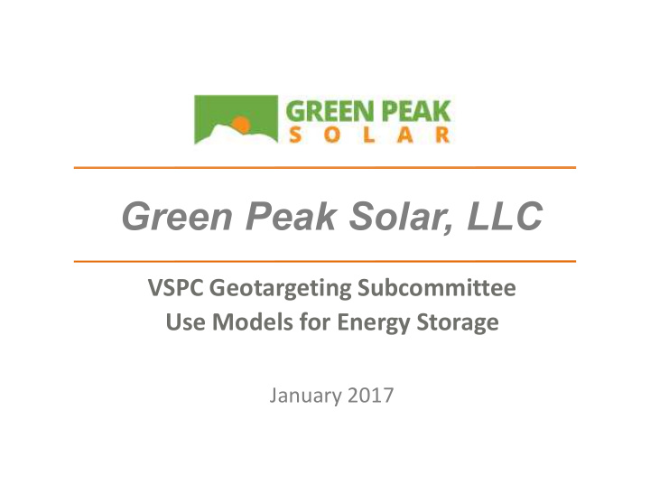 green peak solar llc