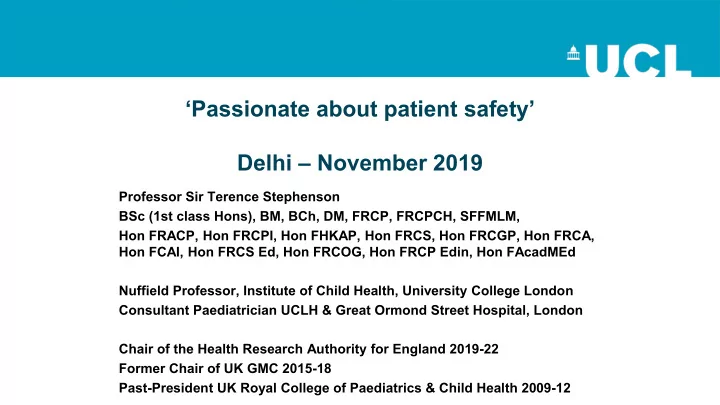 passionate about patient safety delhi november 2019