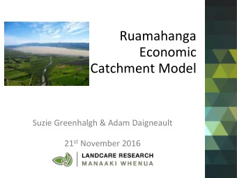 Suzie Greenhalgh &amp; Adam Daigneault 21 st November 2016 The aim of tonight    Remind you