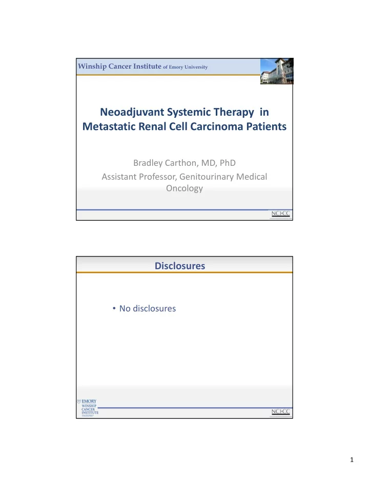 neoadjuvant systemic therapy in metastatic renal cell