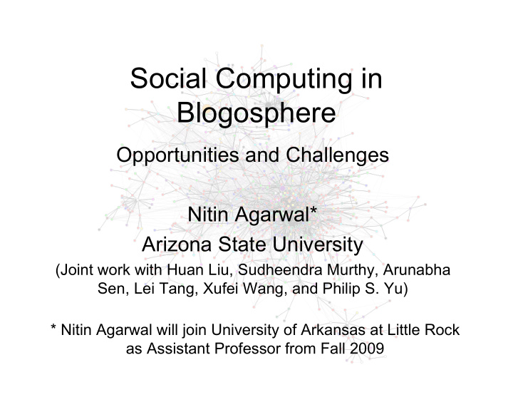 social computing in blogosphere
